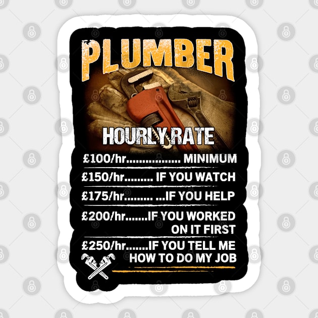 Plumber hourly rate. Sticker by designathome